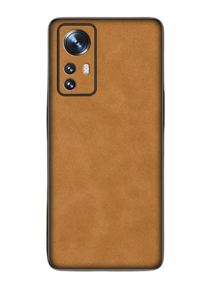 TPU & PU Leather Anti-vibration Anti-slip Lightweight Protective Case for Xiaomi Mi 12T for Men Women Brown