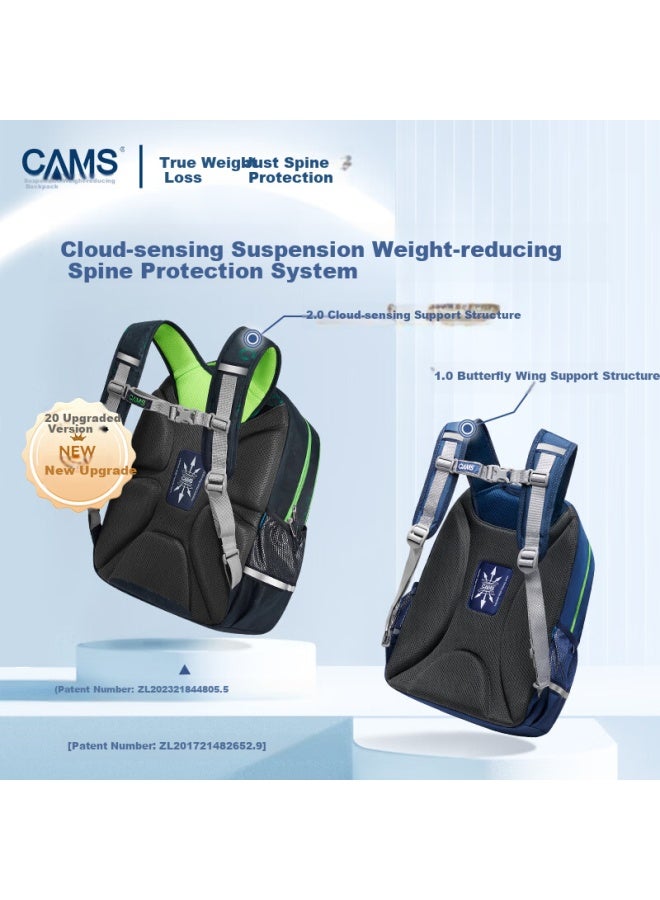 Cams 2.0 Cloud-sensing Suspended Weight Reduction Backpack For Grades 1-3 Boys And Girls, Large Capacity Elementary School Student Lightweight Spine Protection S10203l - Image 3