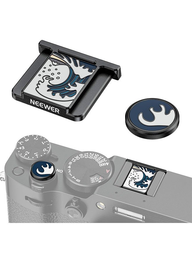 NEEWER X100V X100VI Hot Shoe Cover  Shutter on Cap Set, Cold Shoe Cover with Shutter Release on, Photography Accessories Compatible with Fujifilm X100V X100VI, Black, CA115 - Image 1