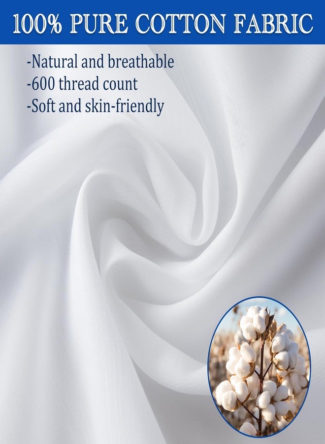Precoco Body Pillow Cover, Precoco 100% Cotton Body Pillow Pillowcase-Premium White Pillow Case with Double Zipper Fitted, Breathable & Ultra Soft/600 Thread Count Covers for Easy Care, 20x54, 1 Pack - Image 4