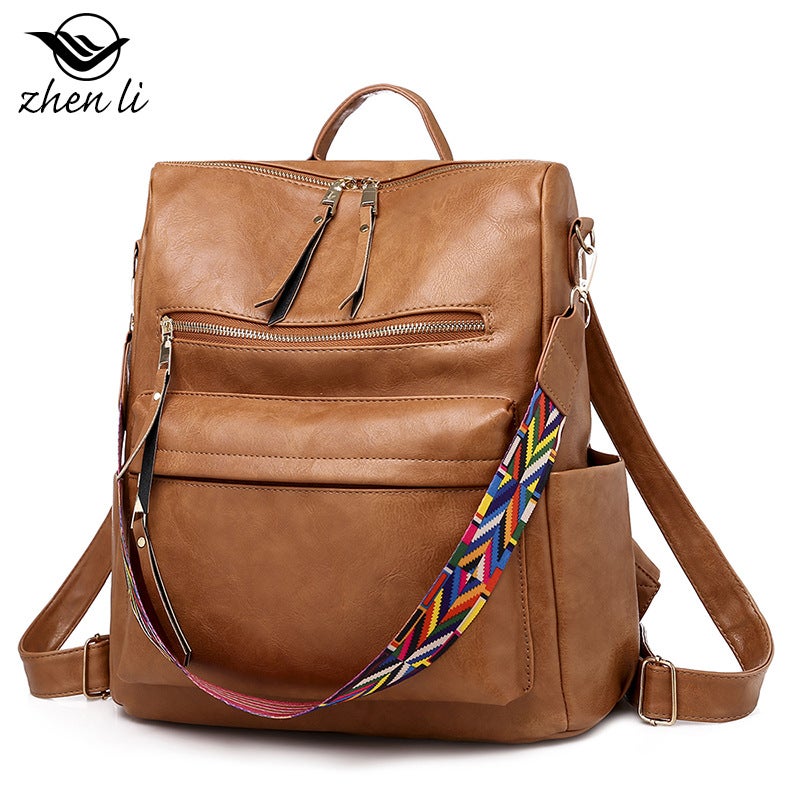 Zhenli Retro Bag Women'S Large Capacity Backpack Niche Design Women'S Backpack Bags Bag - Image 2