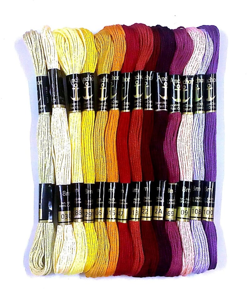 Generic Anchor Stranded Cotton Assorted Multicolour Skeins Stitch Kit 8m 50 Skiens 2 of Each 25 Shades - Image 3