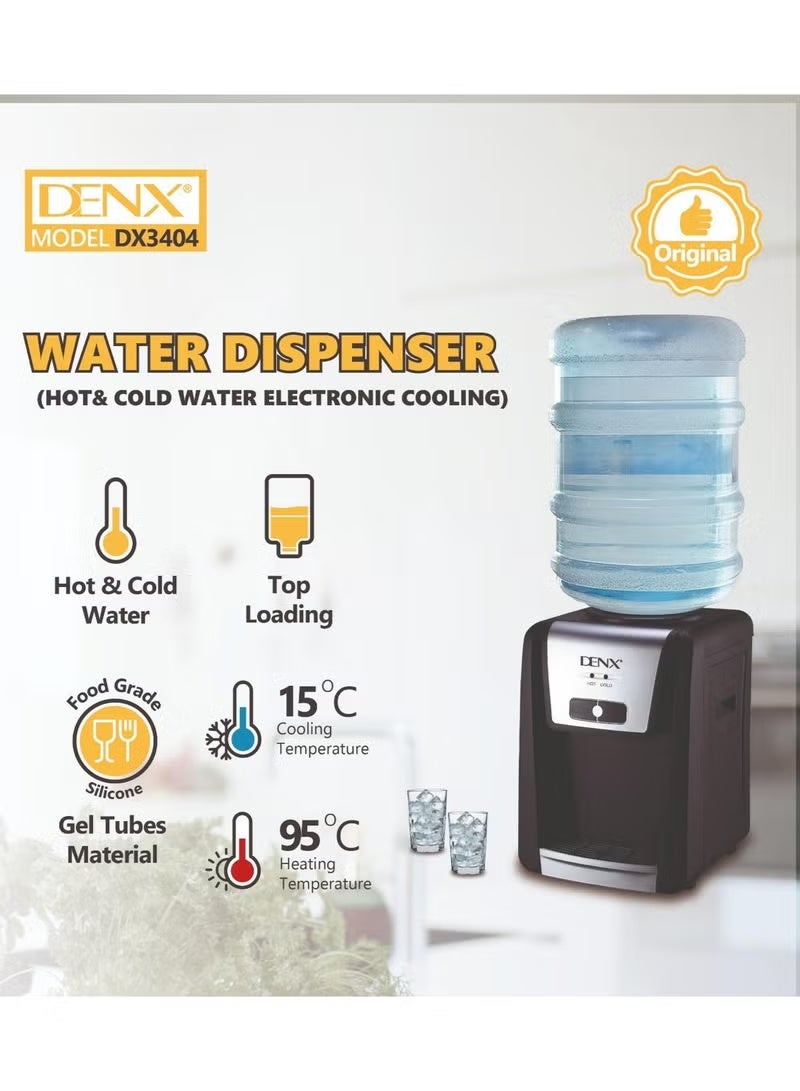 Denx Top Loading Water Cooler, Countertop Water Dispenser, Hot and Cold Water Dispenser DX3404 - Image 1