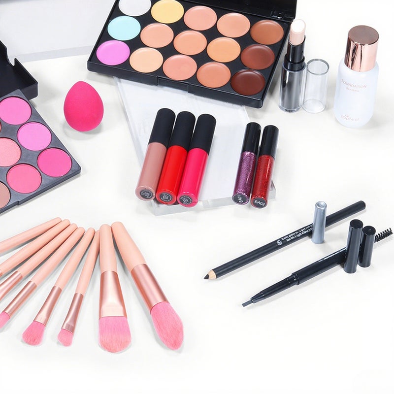 All-in-One Makeup Gift Set Travel Makeup Kit Complete Starter Makeup Bundle Lipgloss Lipstick Concealer Blushes Powder Eyeshadow Palette Cosmetic Palette for Teen Girls & Adults #18 - Image 4