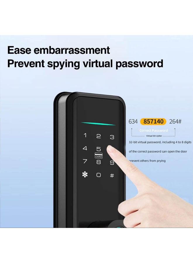 لوميف قفل باب ذكي Lumive Guardian G12، دعم اللغة العربية، إصدار Mortise 4585، التحكم في التطبيق، مناسب للأماكن الخارجية، إدخال بصمات الأصابع، كلمات المرور، Deadbolt، مفاتيح، 5 بطاقات RFID. يعمل مع Alexa (تطبيق TTLock - Bluetooth) - Image 3