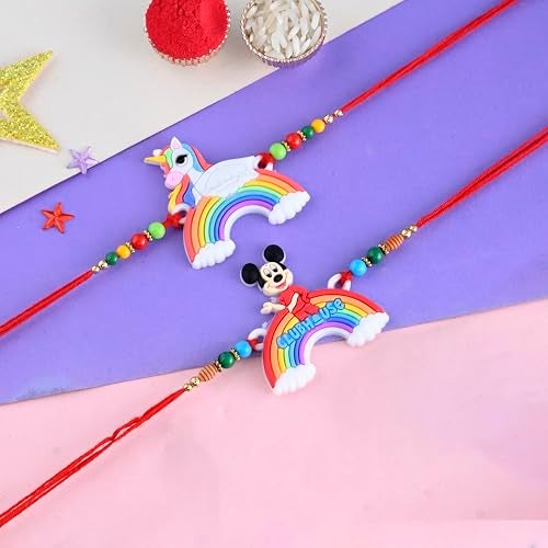 CraftVatika Rakhi for Brother Kids Rakhi Set of 2 for Brother Boy Sister Girls Kids, Rakhi with Fridge Magnet, Rakhi Set of 2 for Boy Girls Kids, Fridge Magnet for Fridge Door Decor (Type 1) - Image 2
