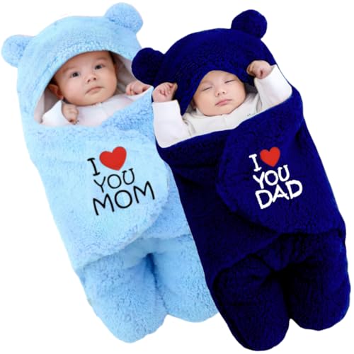 BRANDONN Baby Blanket Newborn Gift Pack of Swaddle Wrapper, 0-9 Months, Length 68 cm x Width 68 cm - Image 1