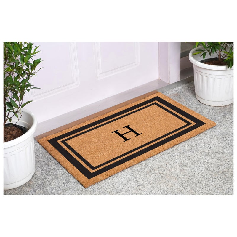 Calloway Mills 152961830H Black Border 18" x 30" Monogram Doormat, (Letter H) - Image 3