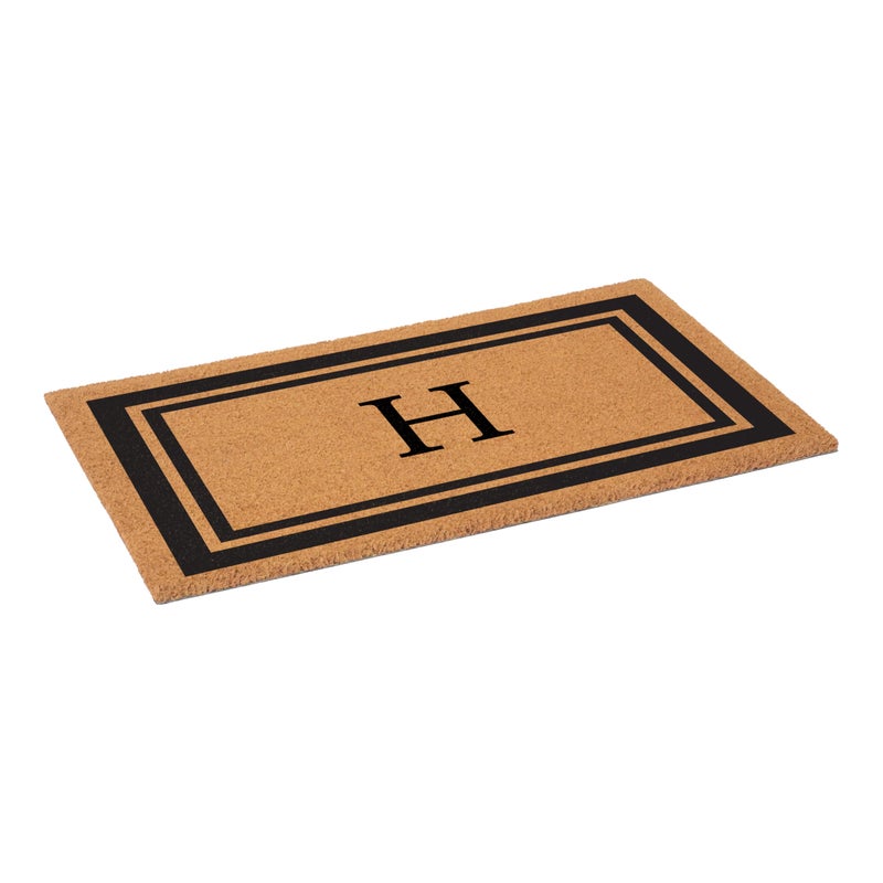 Calloway Mills 152961830H Black Border 18" x 30" Monogram Doormat, (Letter H) - Image 2
