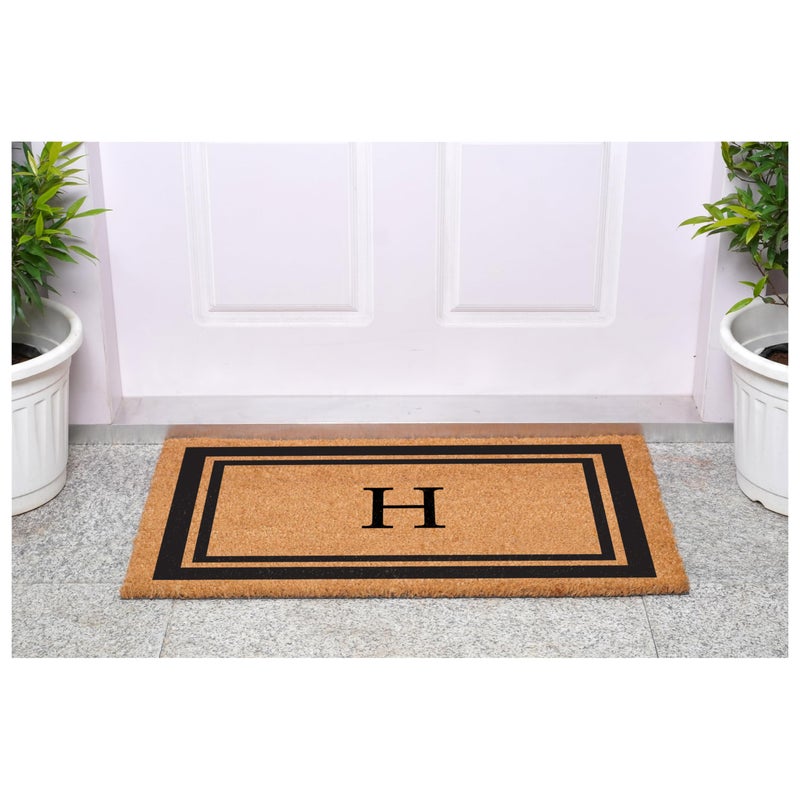 Calloway Mills 152961830H Black Border 18" x 30" Monogram Doormat, (Letter H) - Image 4