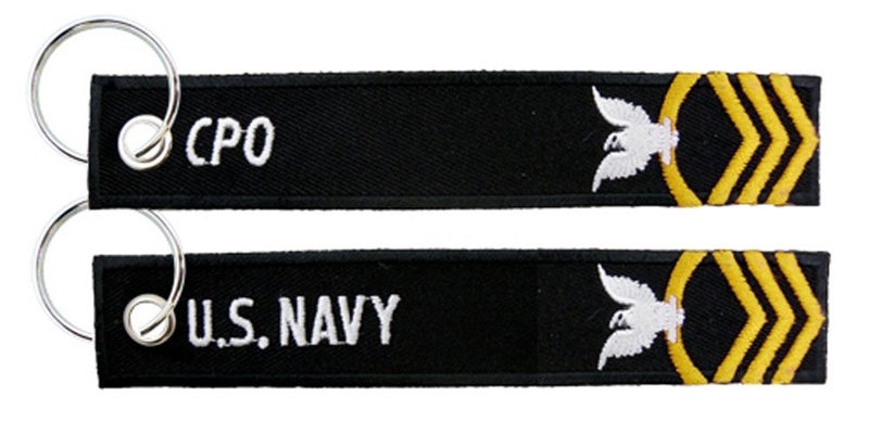 Eagle Crest U.S. Navy Chief Petty Officer Black Embroidered Key Chain - Image 2