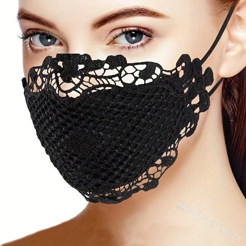 Elegant Lace Face Mask Set - 4/6 Pack, Breathable, Washable, Embroidered - Perfect for Summer Outings, Driving, and Parties - Image 5