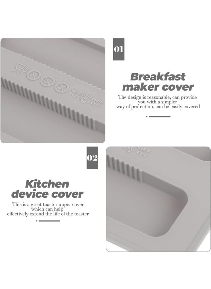 قطعتان من غطاء محمصة الخبز المصنوع من السيليكون، غطاء حماية من الأوساخ في المحمصة، غطاء علوي لجهاز المحمصة، غطاء واقي لصانعة الخبز، ملحقات أجزاء آلة الساندويتش (رمادي) - Image 4
