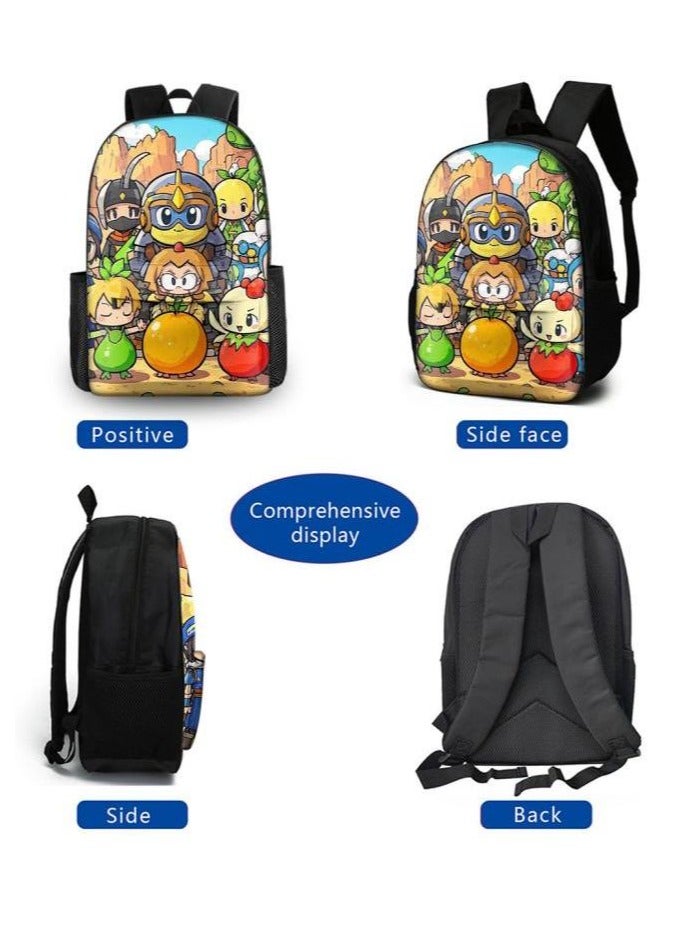 Cartoon three-piece schoolbag with front pocket - 448