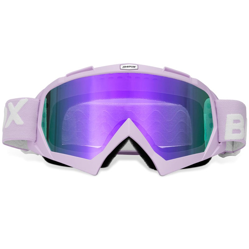 BATFOX Motorcycle Glasses Goggles Dirt Bike Motocross Safety ATV Tactical Riding (HD Violet-Violet, Adult) - Image 1