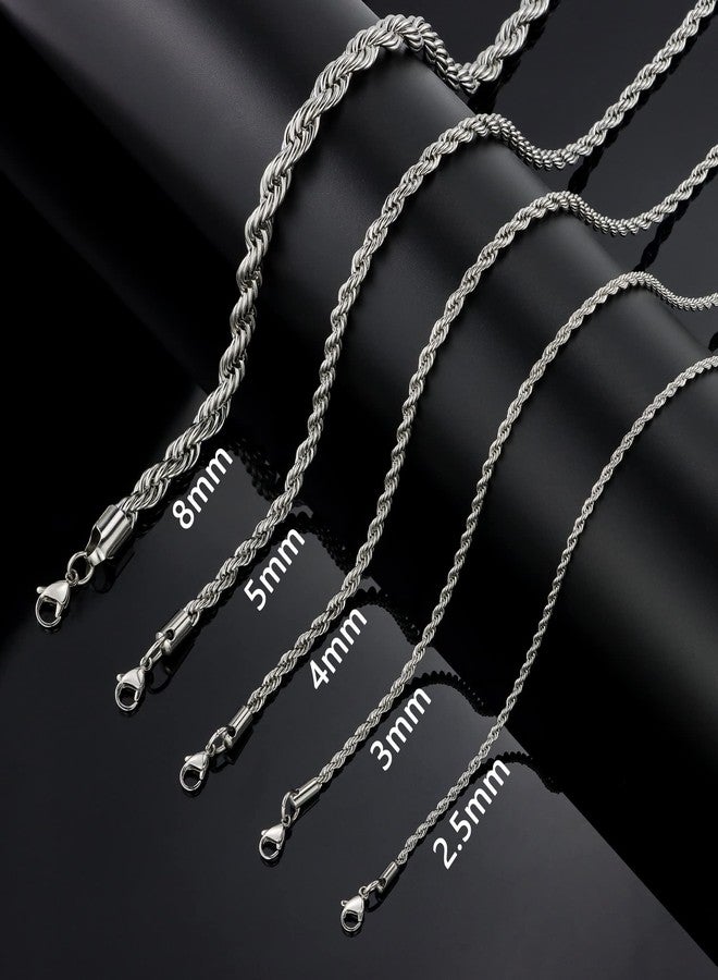 HolyFast Twist Chain Necklace 4mm 18Inches - Stainless Steel Rope Jewelry for Men & Women - Image 2