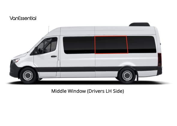 VanEssential Insulated Magnetic Blackout Window Cover Designed for Mercedes-Benz NCV3 & VS30 Middle Window 170 Length Van (Left Hand Side for Van Years 2007 to Current Model) - Charcoal Gray - Image 2