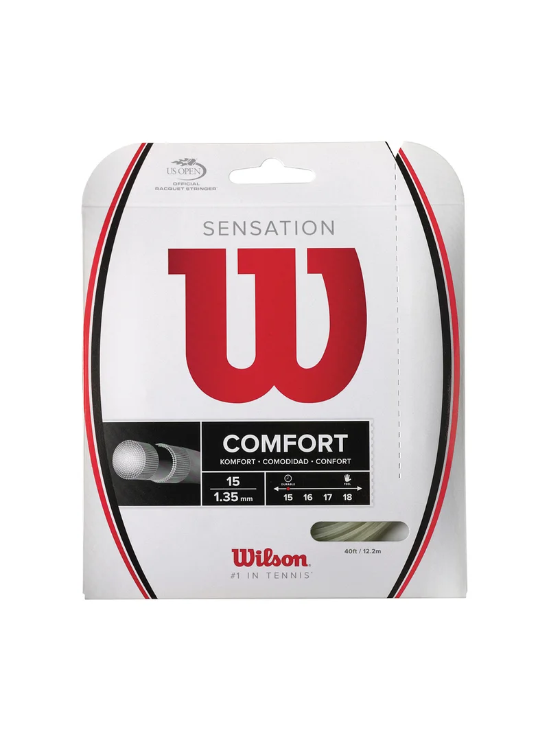 Wilson Sensation Tennis String Gauge 15 (1.35mm) - Set 40 ft / 12.2 m, Clear