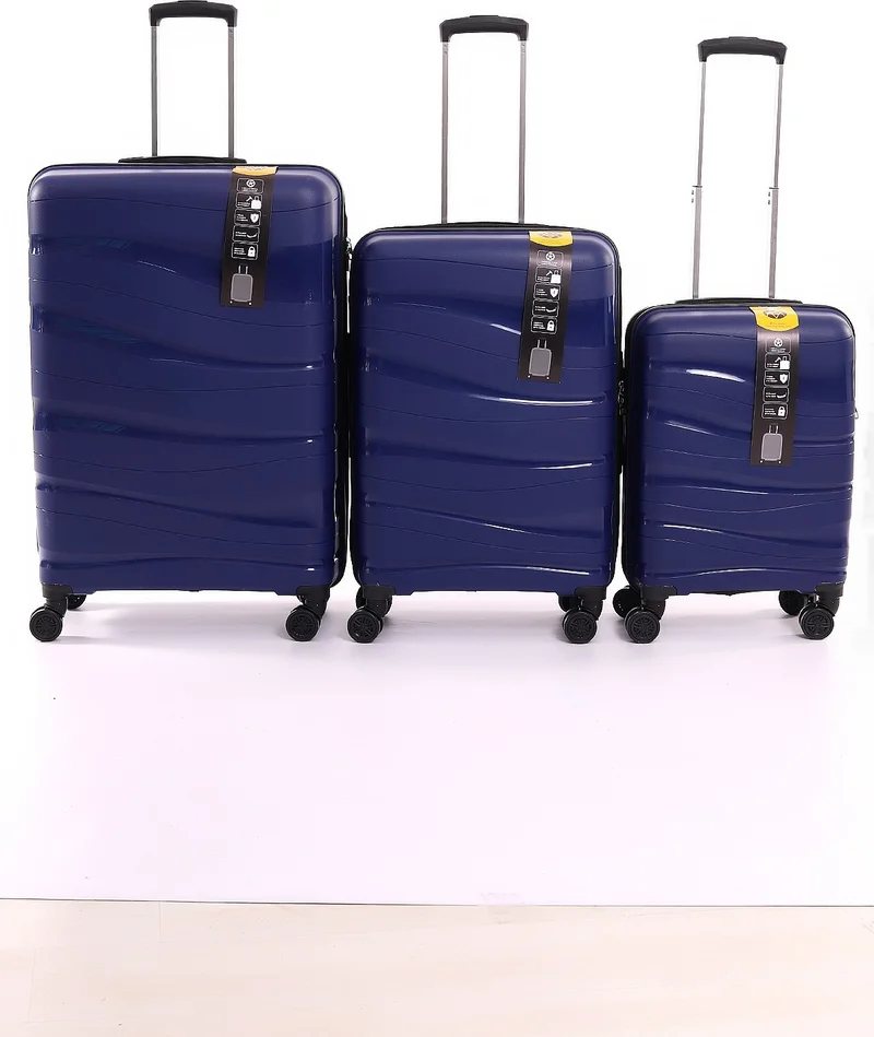 Esbuik Polipropline Unbreakable Silicone 3-Piece Suitcase & Suitcase Set (Cabin+Medium+Large Size)