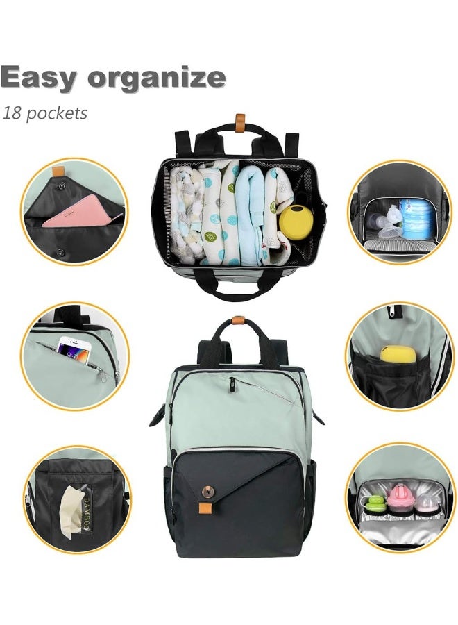 Hap Tim Diaper Bag Backpack, Large Capacity Travel Back Pack Maternity Baby Nappy Changing Bags - Image 4