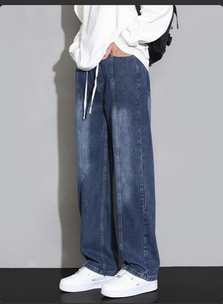 Fashionable Men's Loose Straight Leg Jeans, Wide Leg Casual Pants  - Image 1