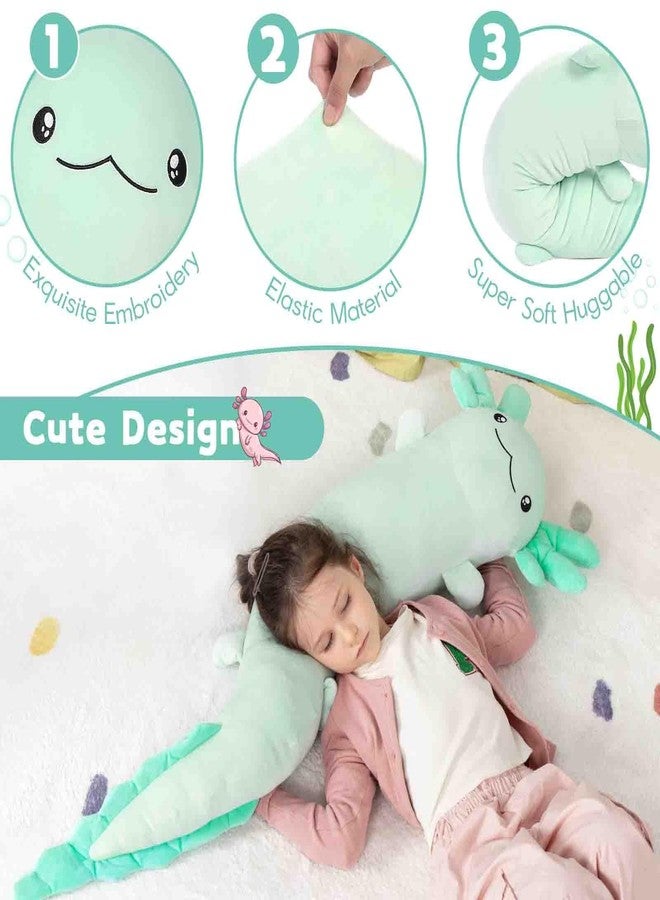 MaoGoLan Giant Axolotl Plush Stuffed Animal,Big Salamander Plush Pillow Toy,Jumbo Stuffed Salamander Body Pillow for Kids, Axolotl Plushies Glow in The Dark,Holiday Birthday Gifts Green - Image 5