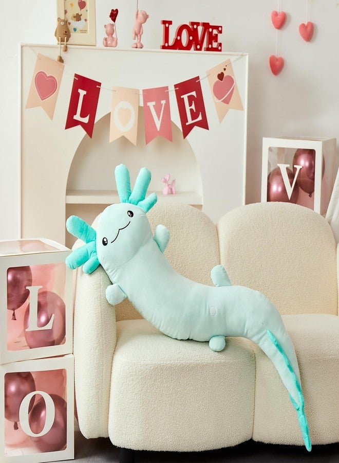 MaoGoLan Giant Axolotl Plush Stuffed Animal,Big Salamander Plush Pillow Toy,Jumbo Stuffed Salamander Body Pillow for Kids, Axolotl Plushies Glow in The Dark,Holiday Birthday Gifts Green - Image 4