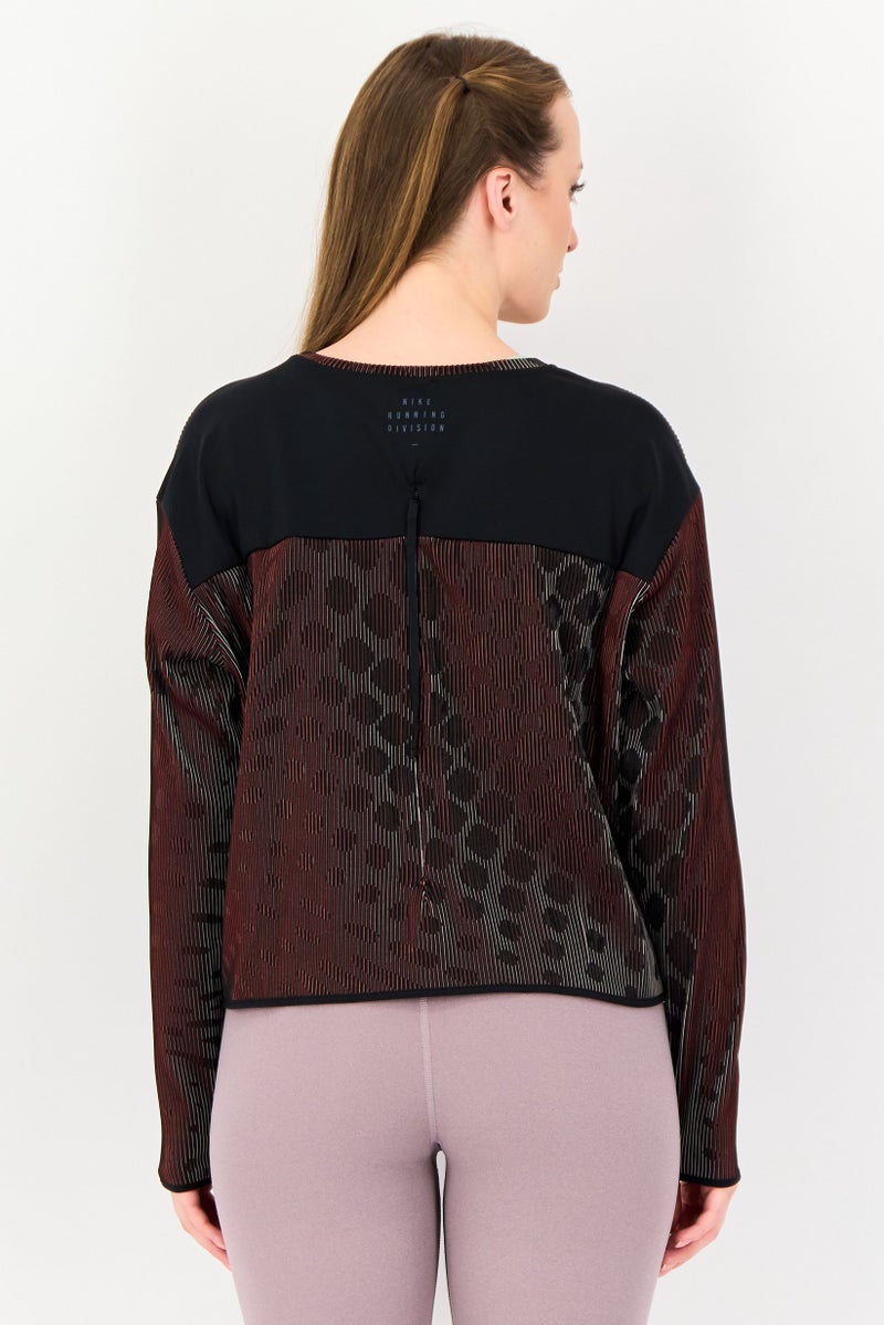 Nike Women Standard Fit Long Sleeve Running Top, Multicolor - Image 2