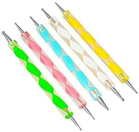 Vision4ever 5x Two Way Dotting Pen Marbleizing Tool Set Multicolor nail art set