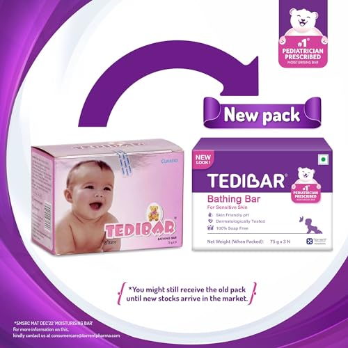 Tedibar Moisturising Baby Bathing Bar (75gx3) with Skin Friendly PH|100% Soap Free|Dermatologically Tested x Pack of 6 - Image 4