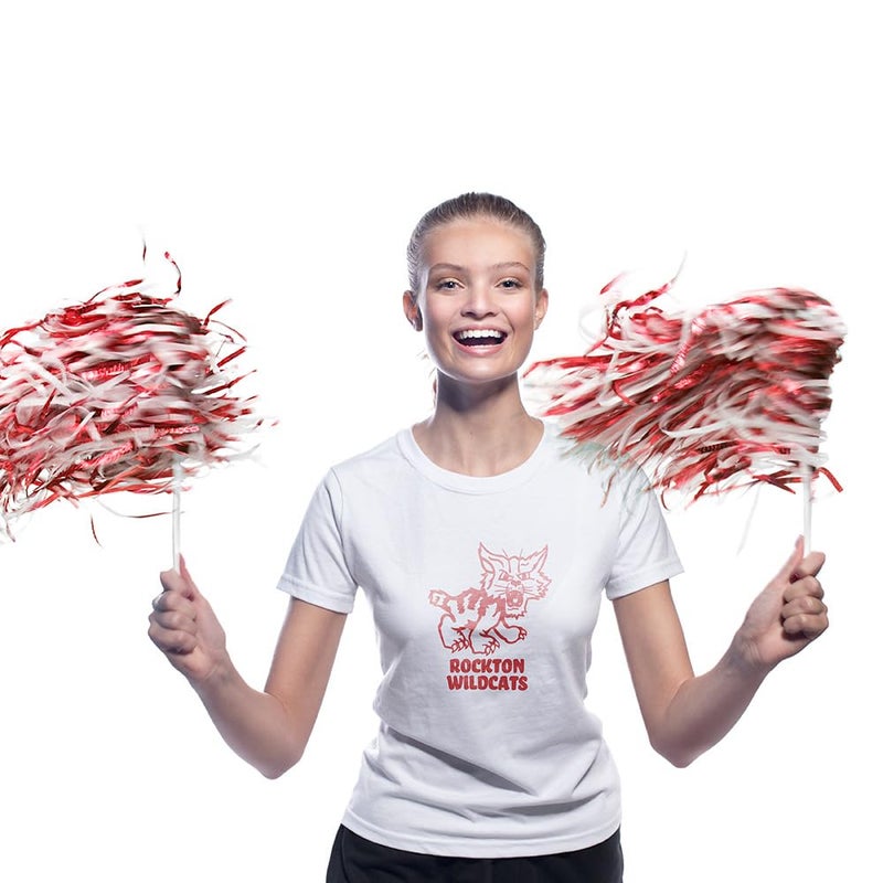 Anderson's Metallic Red and White Foil Textured School Spirit Shakers, Cheerleader Pom Poms, Football Basketball Homecoming, Squad, Team, Party, Dance, Club, Performance, Fan Celebration Pack of 10 - Image 3
