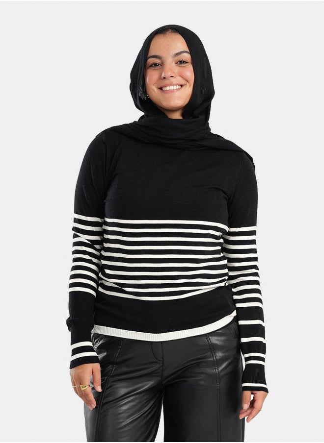 Clue - Wool Pullover with Stripes - Image 1