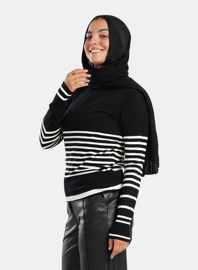 Clue - Wool Pullover with Stripes - Image 1