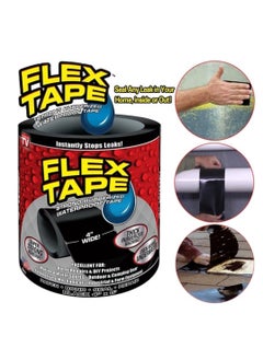 FLEX TAPE Waterproof Flex Seal Super Strong Adhesive Sealant Tape For Any Surface, Stops Leaks, Large (Black) 