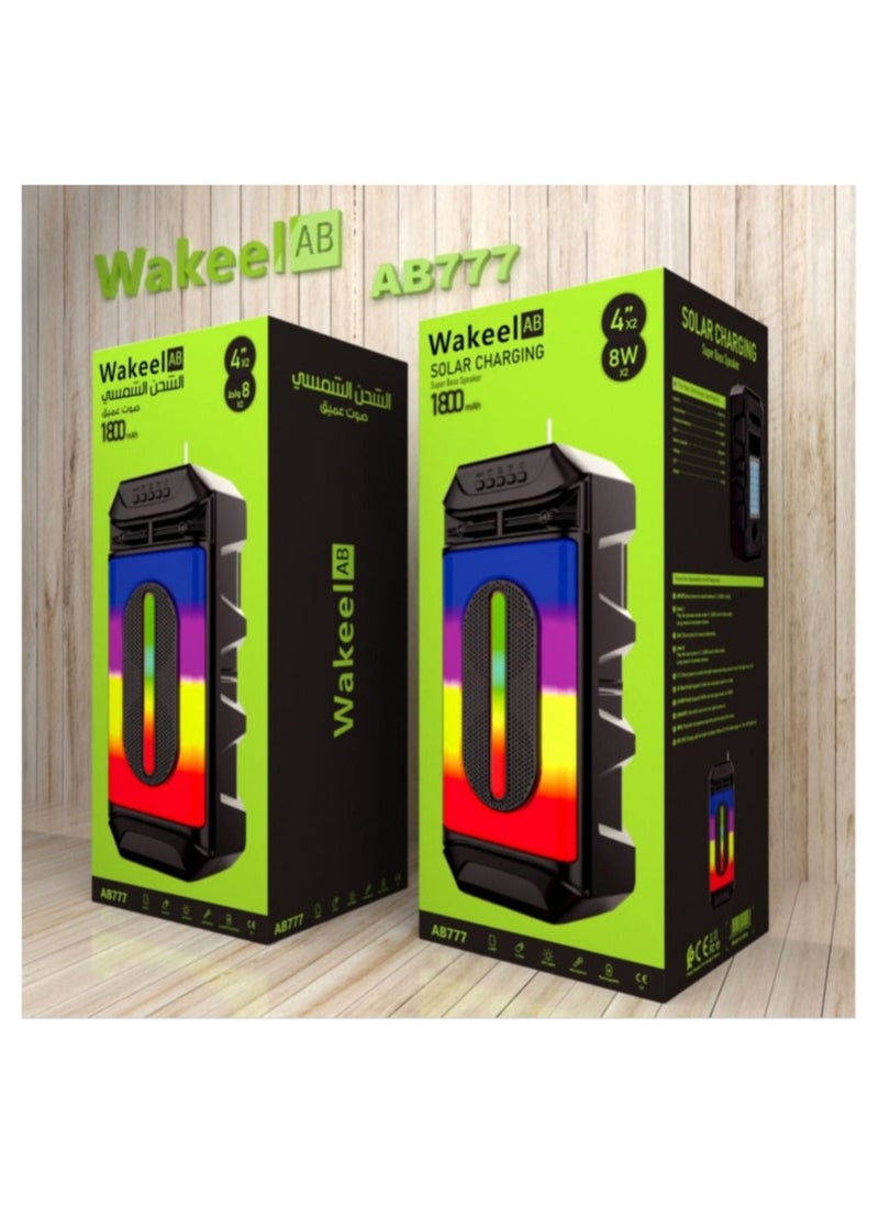 A Deep Bass Speaker A Portable System That Supports Bluetooth With A1800 mAh Battery And Colorful Lights, Suitable For Parties