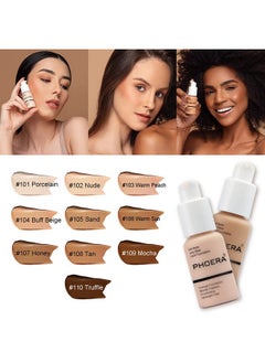 Phoera ® Full Coverage Foundation Soft Matte Oil Control Concealer 30Ml Flawless Cream Smooth Long Lasting Aq (106 Warm Sun)  - Image 5