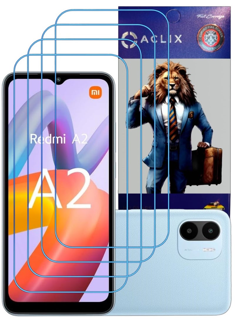 ACLIX 4 Pieces Antistatic ESD Dustproof Premium Quality High Definition Clear Tempered Glass Screen Protector Designed For Xiaomi Redmi A2+ - Image 1