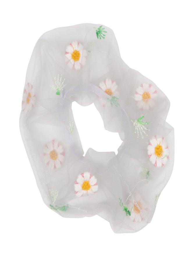 Hair Scrunchies Elastic Hair Bands Ties Ropes Daisies Cute Sweet Hairband Net Yarn Ponytail Accessories Headwear for Girls Ladies - Image 1