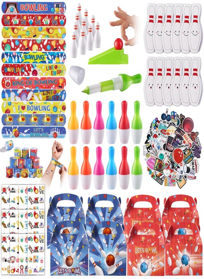 Vanblue 122 Pcs Bowling Party Favors Set Gift Birthday Decorations for Kids Classroom Rewards Mini Bowling Game Toy Set, Ballpoint Pen Goodie Bag Fillers and School Prizes - Image 1