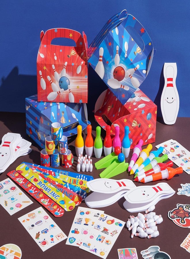 Vanblue 122 Pcs Bowling Party Favors Set Gift Birthday Decorations for Kids Classroom Rewards Mini Bowling Game Toy Set, Ballpoint Pen Goodie Bag Fillers and School Prizes - Image 2