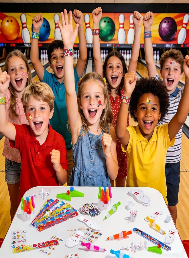 Vanblue 122 Pcs Bowling Party Favors Set Gift Birthday Decorations for Kids Classroom Rewards Mini Bowling Game Toy Set, Ballpoint Pen Goodie Bag Fillers and School Prizes - Image 5
