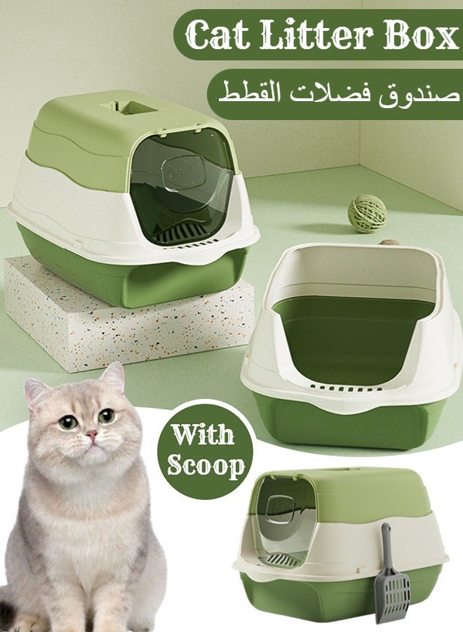 Enclosed Cat Litter Box, Includes Scoop, Extra Large Cat litter Box with High Wall Sides Enclosure, Non-Sticky, Anti-Leakage, Easy Cleaning - Image 1