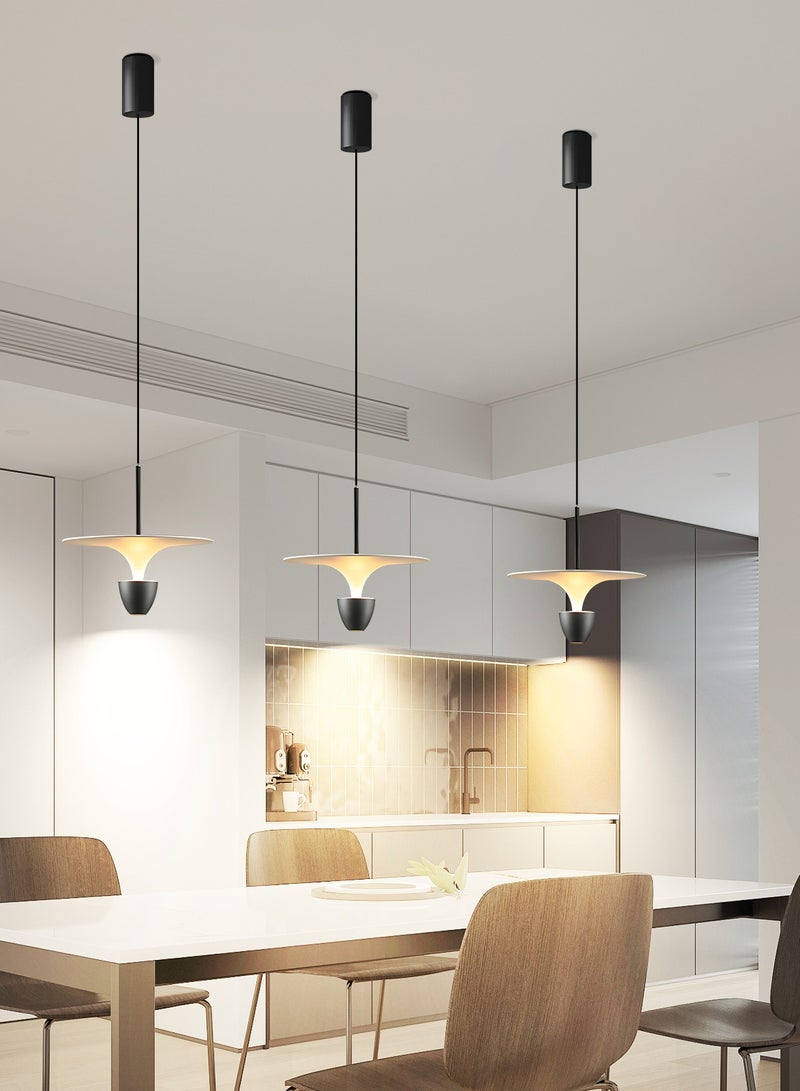 YATAI LIGHTING Modern LED Pendant Light, 10W Black Glass Hanging Lamp, Adjustable Height LED Pendant light, 4500K Warm White for Dining Table, Kitchen Island, and Bedroom  - Image 4