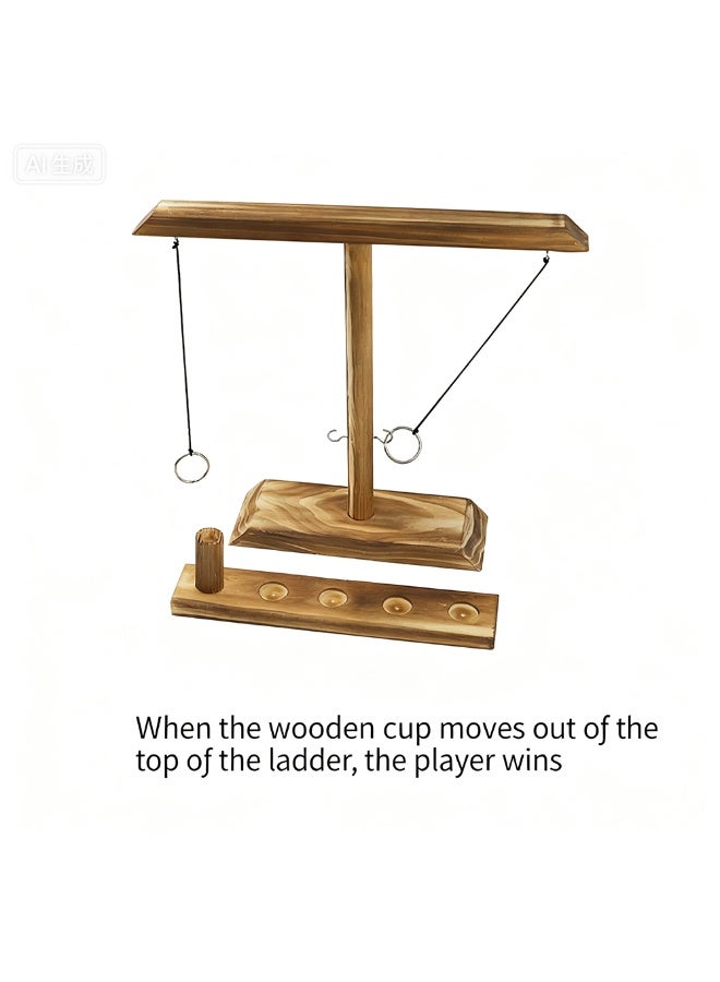 الخشب في الهواء الطلق داخلي ألعاب رمي للبالغين الحزب البارات العائلة صديقة عطلة متعة خطاف وحلقة لعبة رمي الخاتم لعبة - Image 5