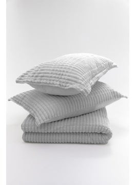 MERINOS Modern Line 3 Piece Blanket Set (Double) Gray  - Image 3
