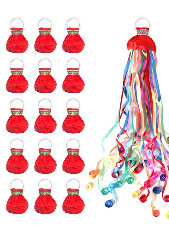 عبوة من 15 قطعة من شرائط التزيين الورقية، شرائط تزيين يدوية لأعياد الميلاد وحفلات الزفاف والاحتفالات - Image 1