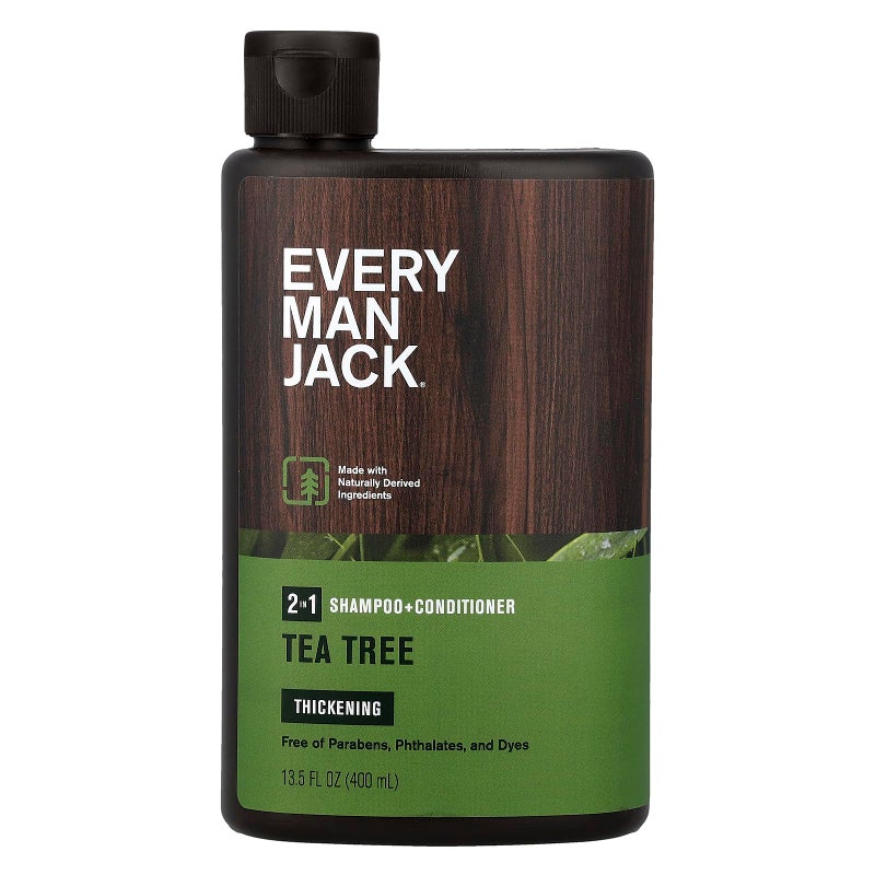 Every Man Jack 2 In 1 Shampoo Conditioner Tea Tree, Thickening, 13.5 Fl Oz (91307) - Image 1
