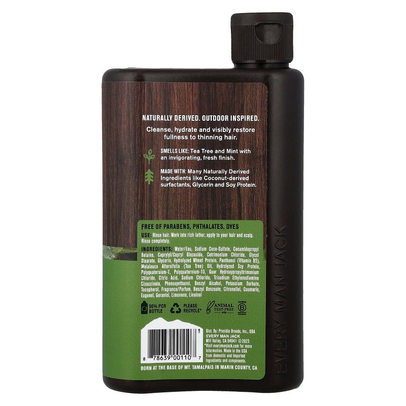 Every Man Jack 2 In 1 Shampoo Conditioner Tea Tree, Thickening, 13.5 Fl Oz (91307) - Image 2