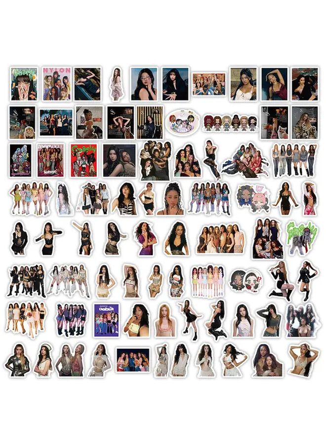 78 قطعة من ألبوم ملصقات كاتس آي K-Pop مع كلمات الأغاني وشعارات وخلفية مجانية وديكور سكرابوك - Image 1