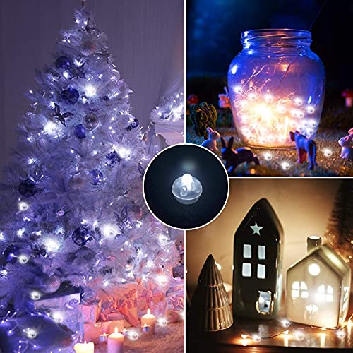 Aogist 100pcs White LED Balloon Light, Tiny Light Mini Round Led Ball Lamp for Paper Lantern Balloon, Indoor Outdoor Event - Fun Halloween Christmas Party Wedding Decoration Supplies - Image 4